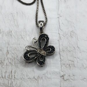 Sterling silver 925 butterfly pendant chain necklace dainty elegant fine jewelry
